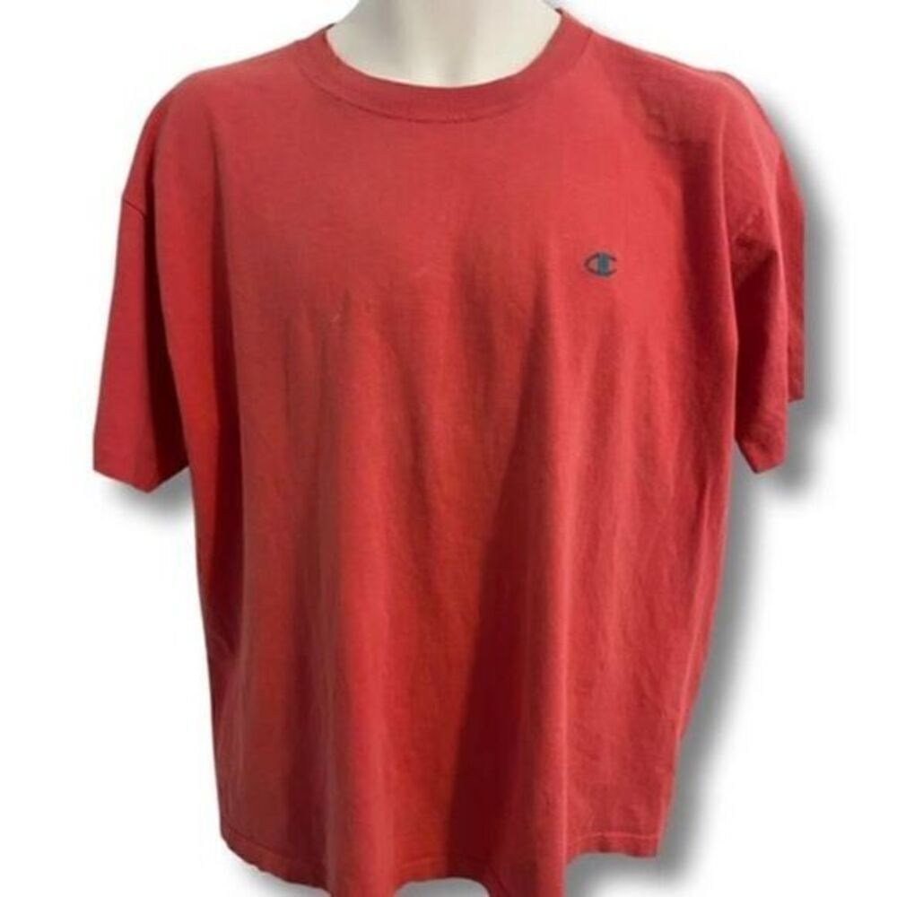 Vintage Champion Coral Color Short Sleeve Shirt. Size Large.